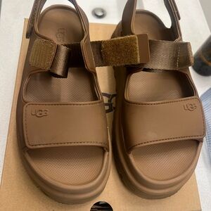 UGG Brown Velcro Strap Sandals